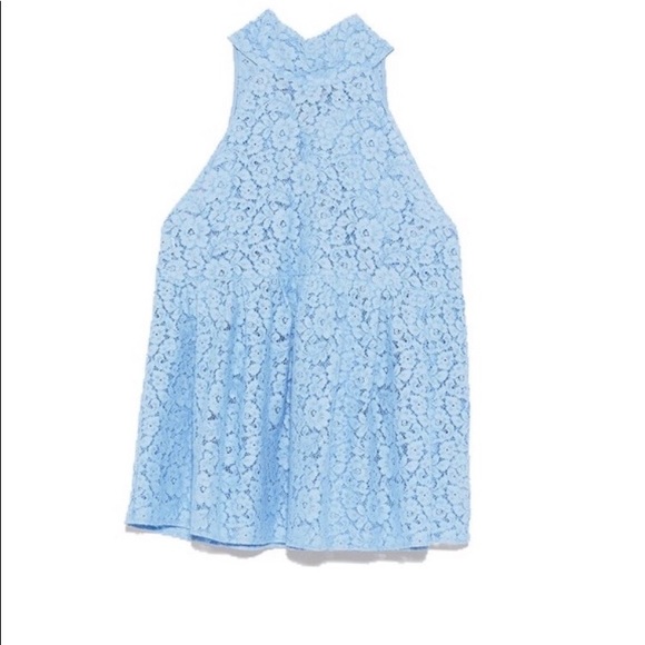 Zara Blue Lace Top - Picture 8 of 9